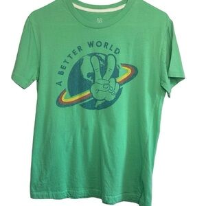 ✌️Dutch Bros Vintage “A Better World” Light Green MEDIUM Tee